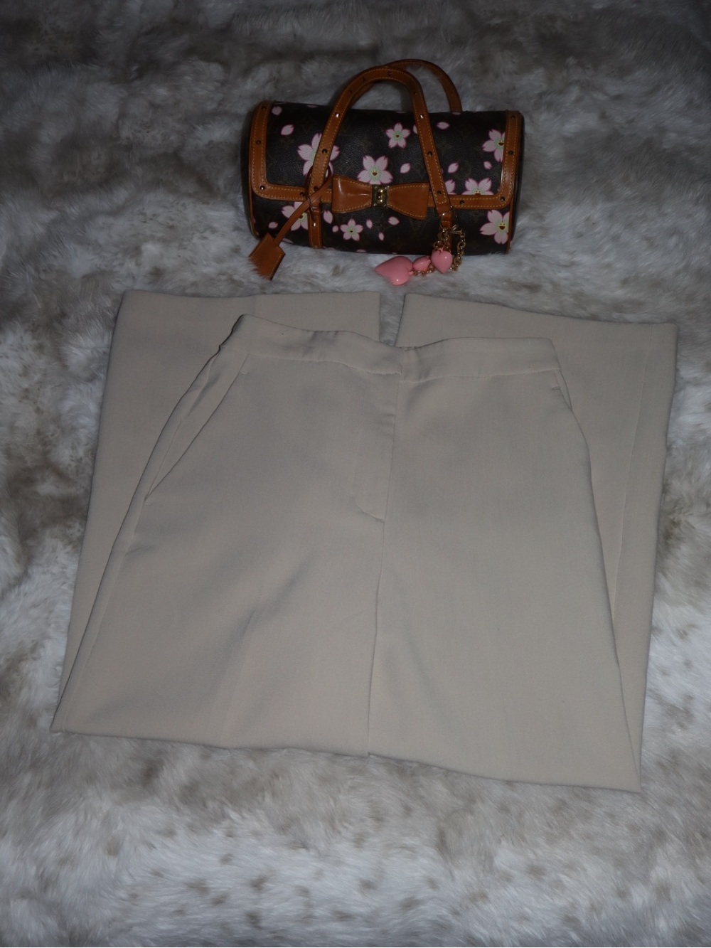 Zara Beige Wide Leg Dress Pants